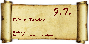 Für Teodor névjegykártya